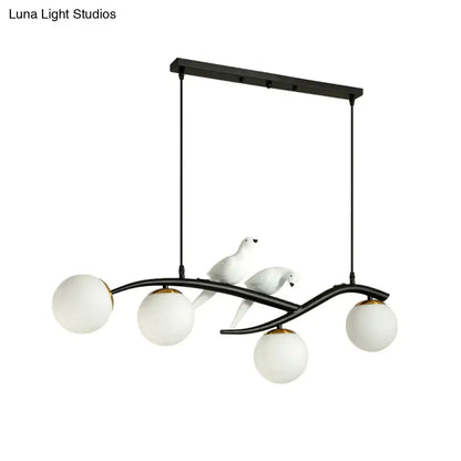 Modern black and white bird island light dining room cord length adjustable