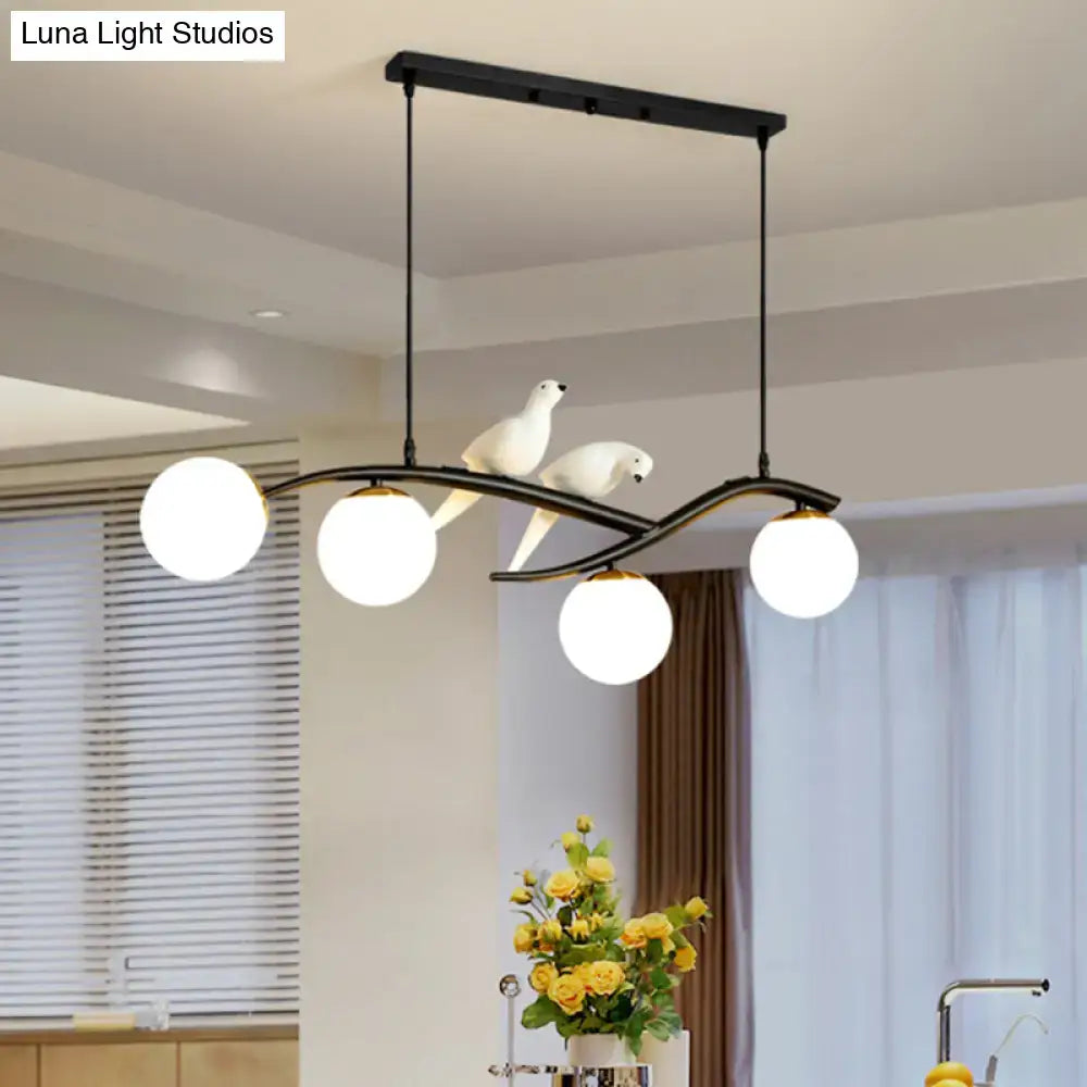 Modern black and white bird island light dining room cord length adjustable
