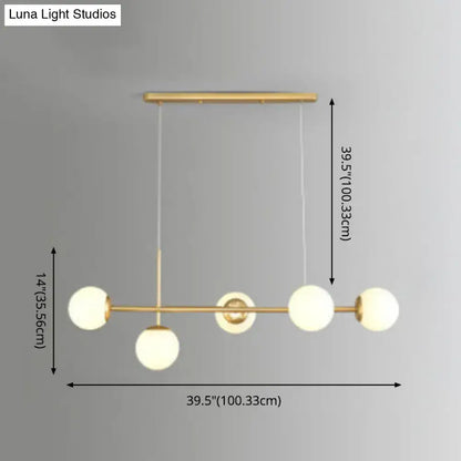Modern black and white bird linear island pendant light dining room