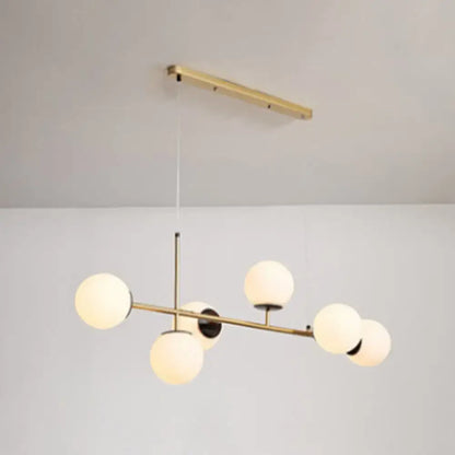 Modern black and white bird linear island pendant light dining room