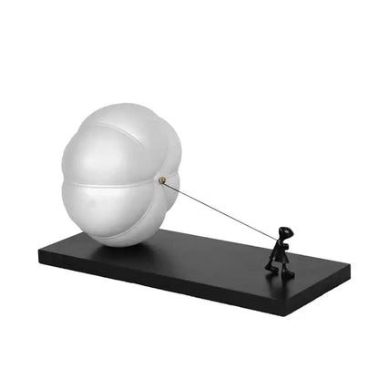 Modern black and white cartoon balloon man sculpture living room decor