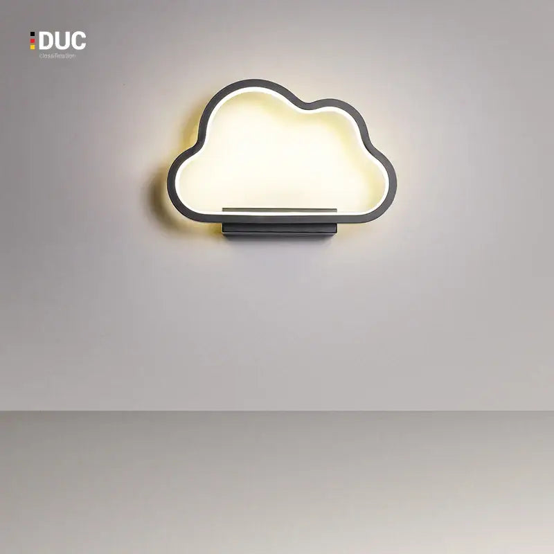 Modern black and white clouds wall lamp – kids bedroom lighting