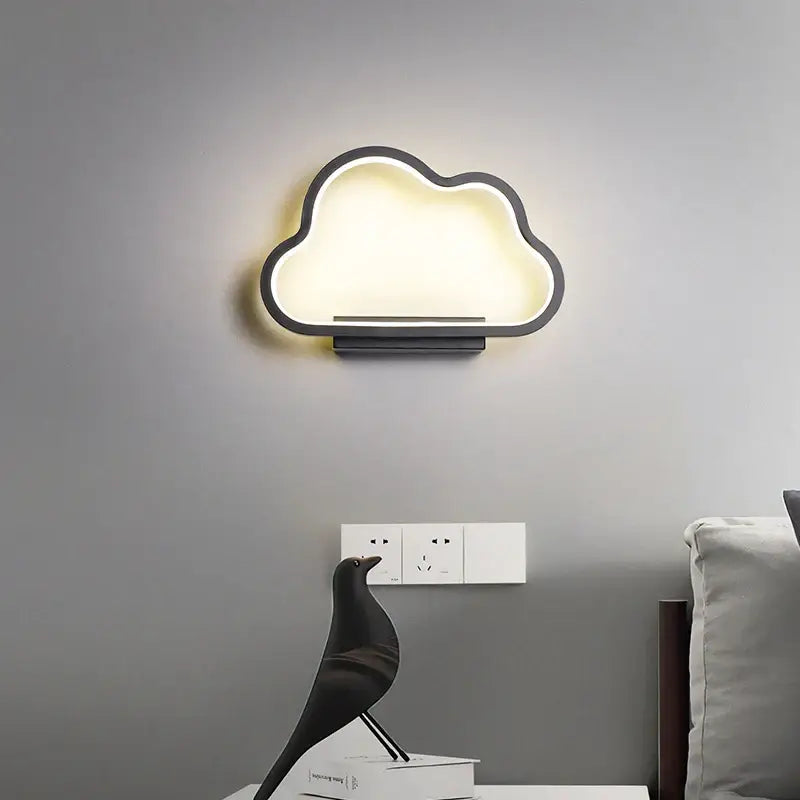 Modern black and white clouds wall lamp – kids bedroom lighting