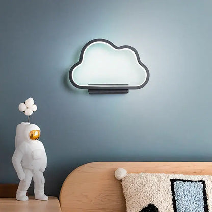 Modern black and white clouds wall lamp – kids bedroom lighting