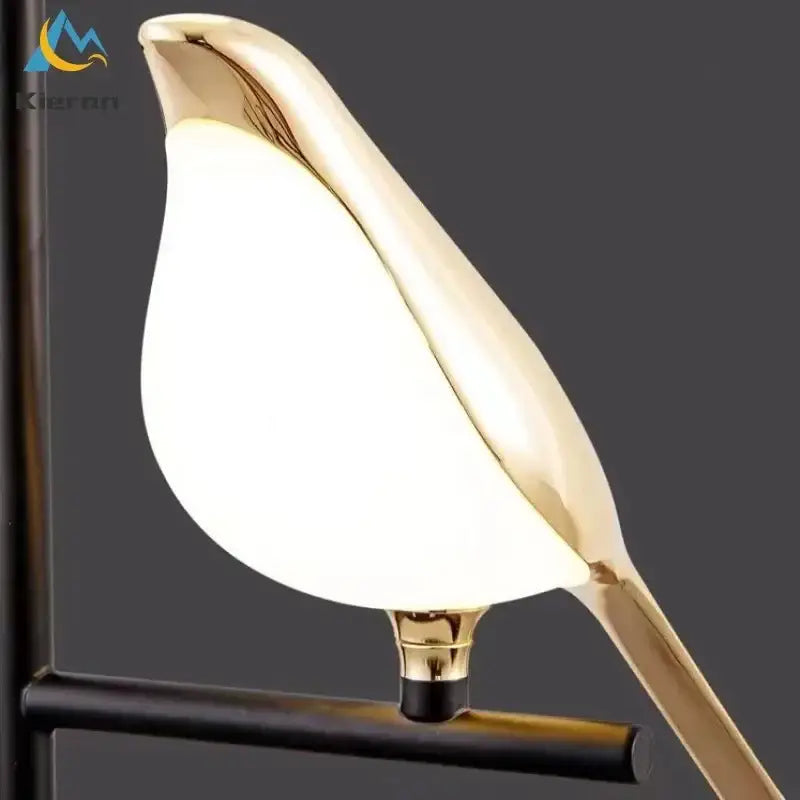 Modern black and white crow led floor lamp living room decor