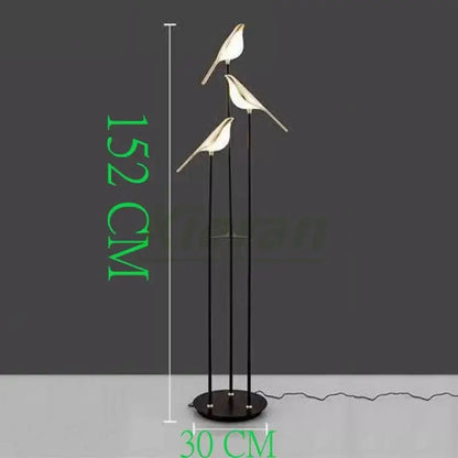 Modern black and white crow led floor lamp living room decor