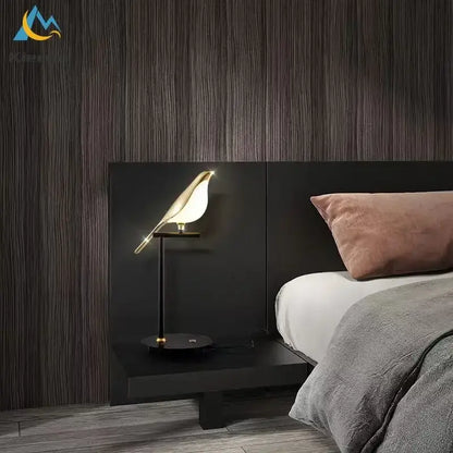 Modern black and white crow led floor lamp living room decor