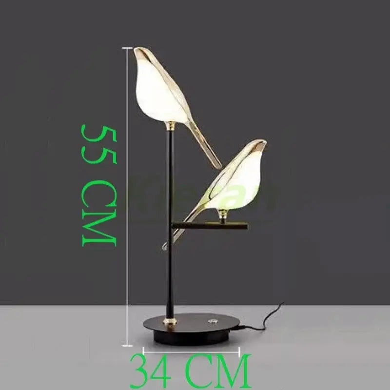 Modern black and white crow led floor lamp living room decor