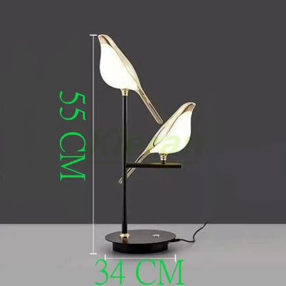 Modern black and white crow led floor lamp living room decor