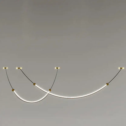 Modern black and white designer arc line dining room chandelier