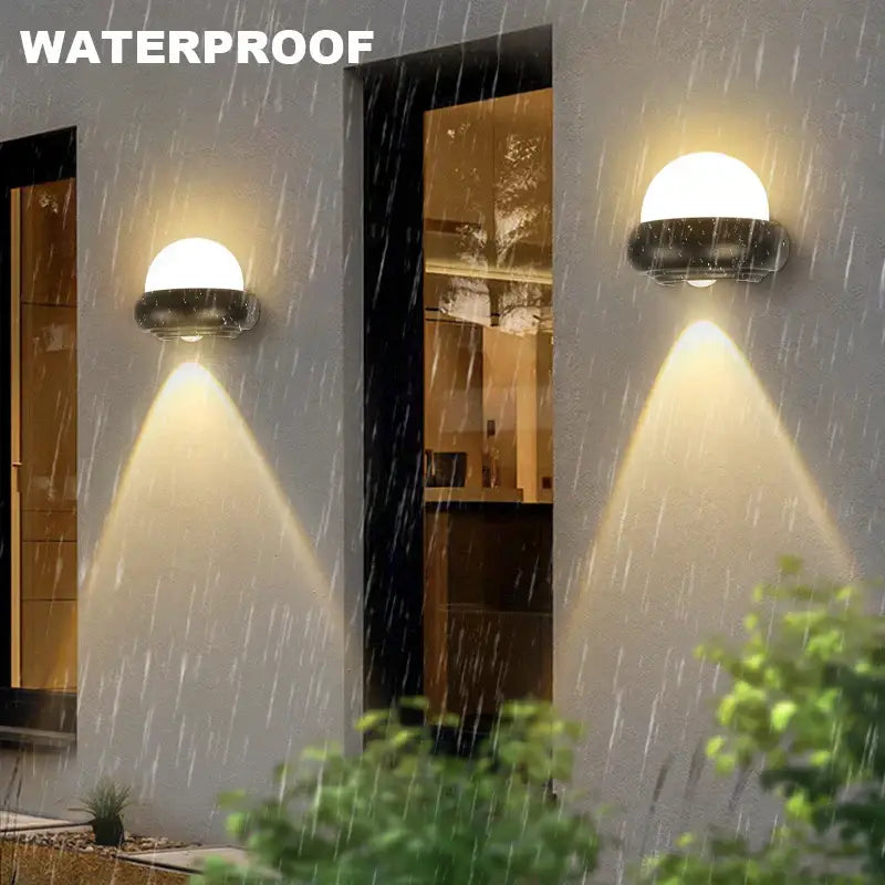 Modern black and white dome led wall lamp bedroom and garden light