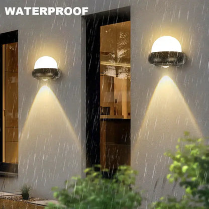 Modern black and white dome led wall lamp bedroom and garden light