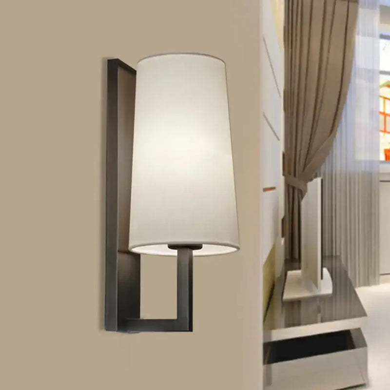 Modern black and white fabric wall lamp for bedroom lighting