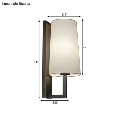 Modern black and white fabric wall lamp for bedroom lighting