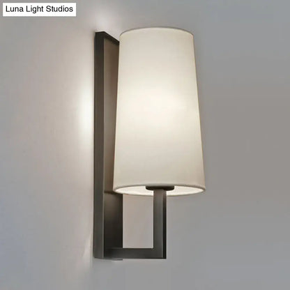 Modern black and white fabric wall lamp for bedroom lighting