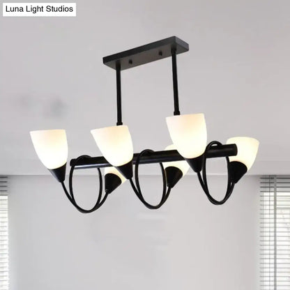 Modern black and white glass light fixture – kitchen pendant light