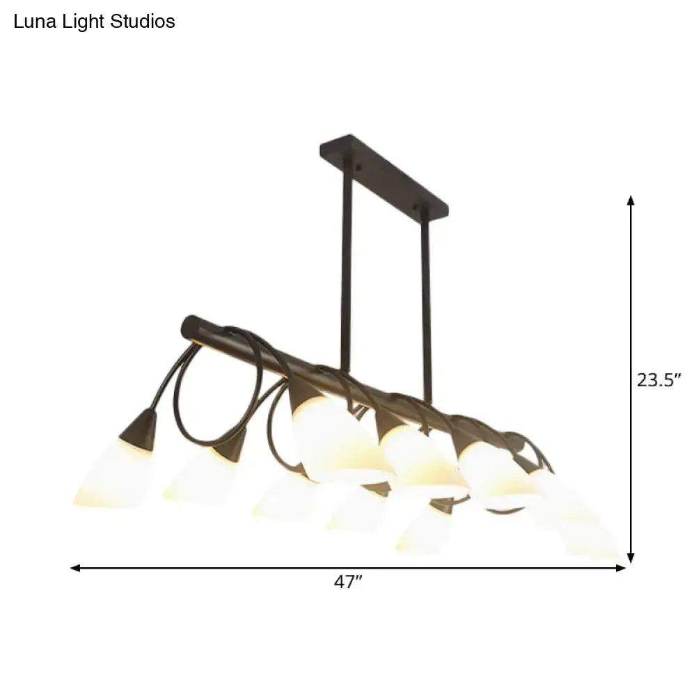 Modern black and white glass light fixture – kitchen pendant light
