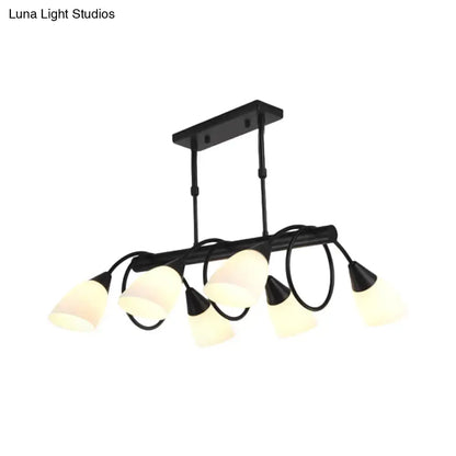 Modern black and white glass light fixture – kitchen pendant light