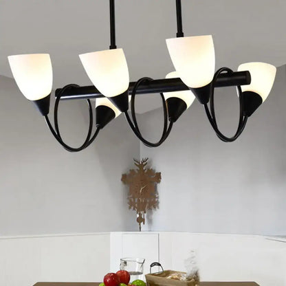 Modern black and white glass light fixture – kitchen pendant light