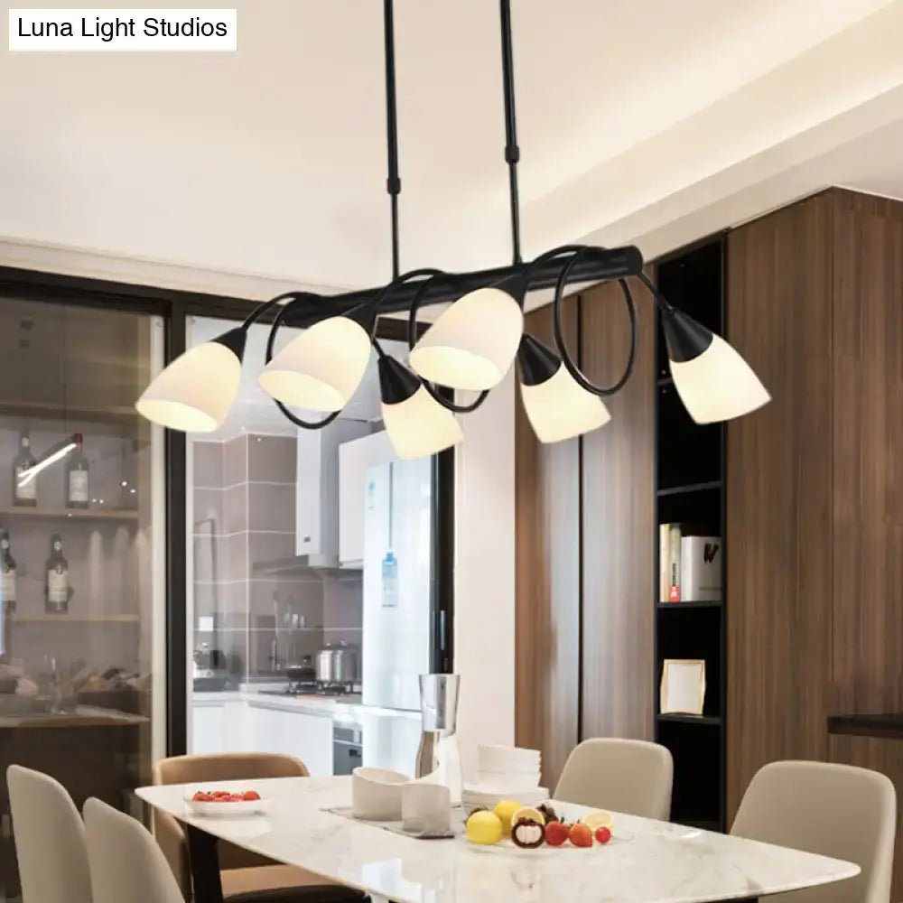 Modern black and white glass light fixture – kitchen pendant light