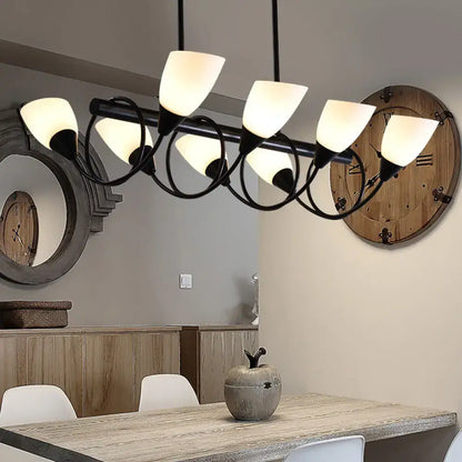 Modern black and white glass light fixture – kitchen pendant light