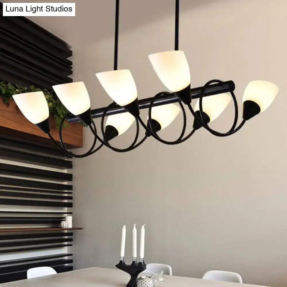 Modern black and white glass light fixture – kitchen pendant light
