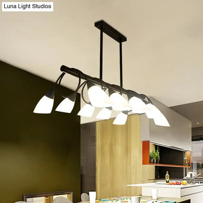 Modern black and white glass light fixture – kitchen pendant light