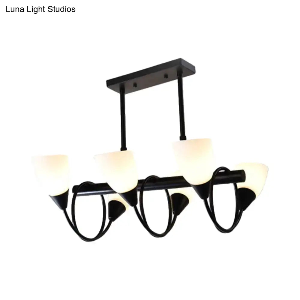 Modern black and white glass light fixture – kitchen pendant light