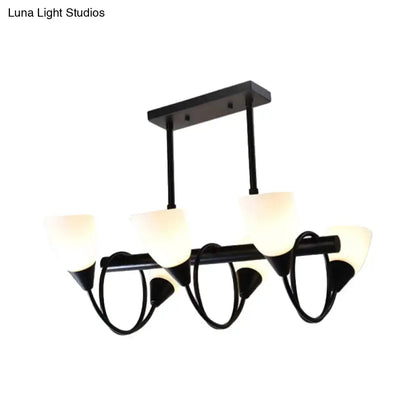 Modern black and white glass light fixture – kitchen pendant light