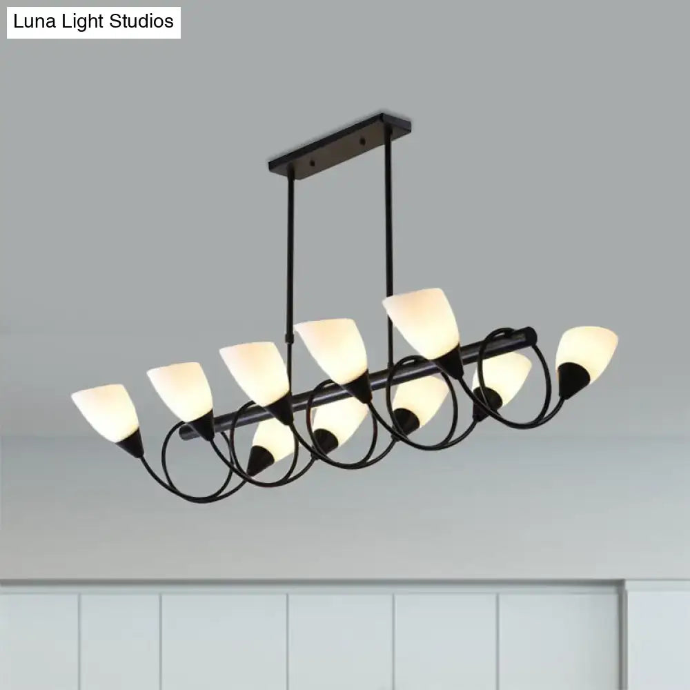 Modern black and white glass light fixture – kitchen pendant light