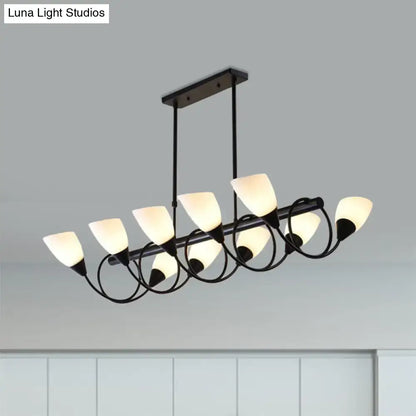 Modern black and white glass light fixture – kitchen pendant light