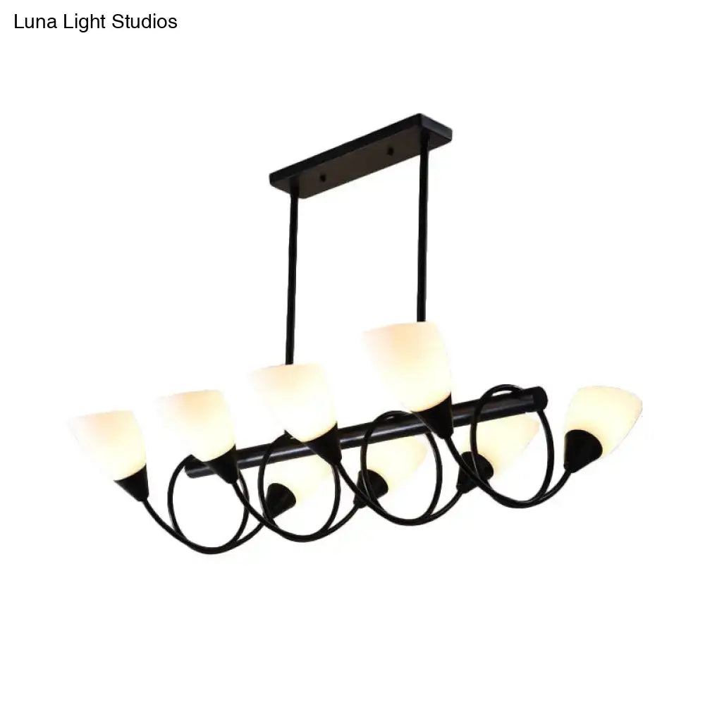 Modern black and white glass light fixture – kitchen pendant light