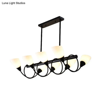 Modern black and white glass light fixture – kitchen pendant light