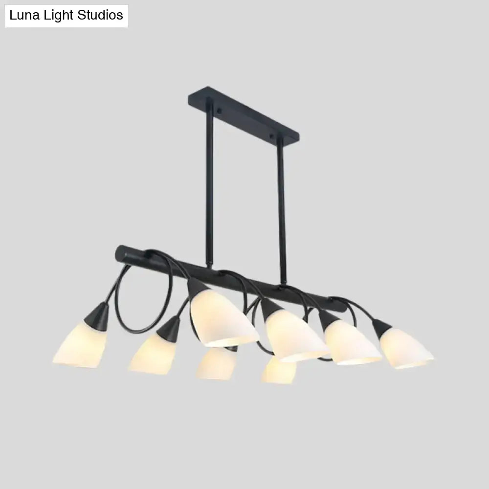 Modern black and white glass light fixture – kitchen pendant light