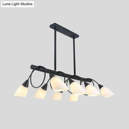 Modern black and white glass light fixture – kitchen pendant light