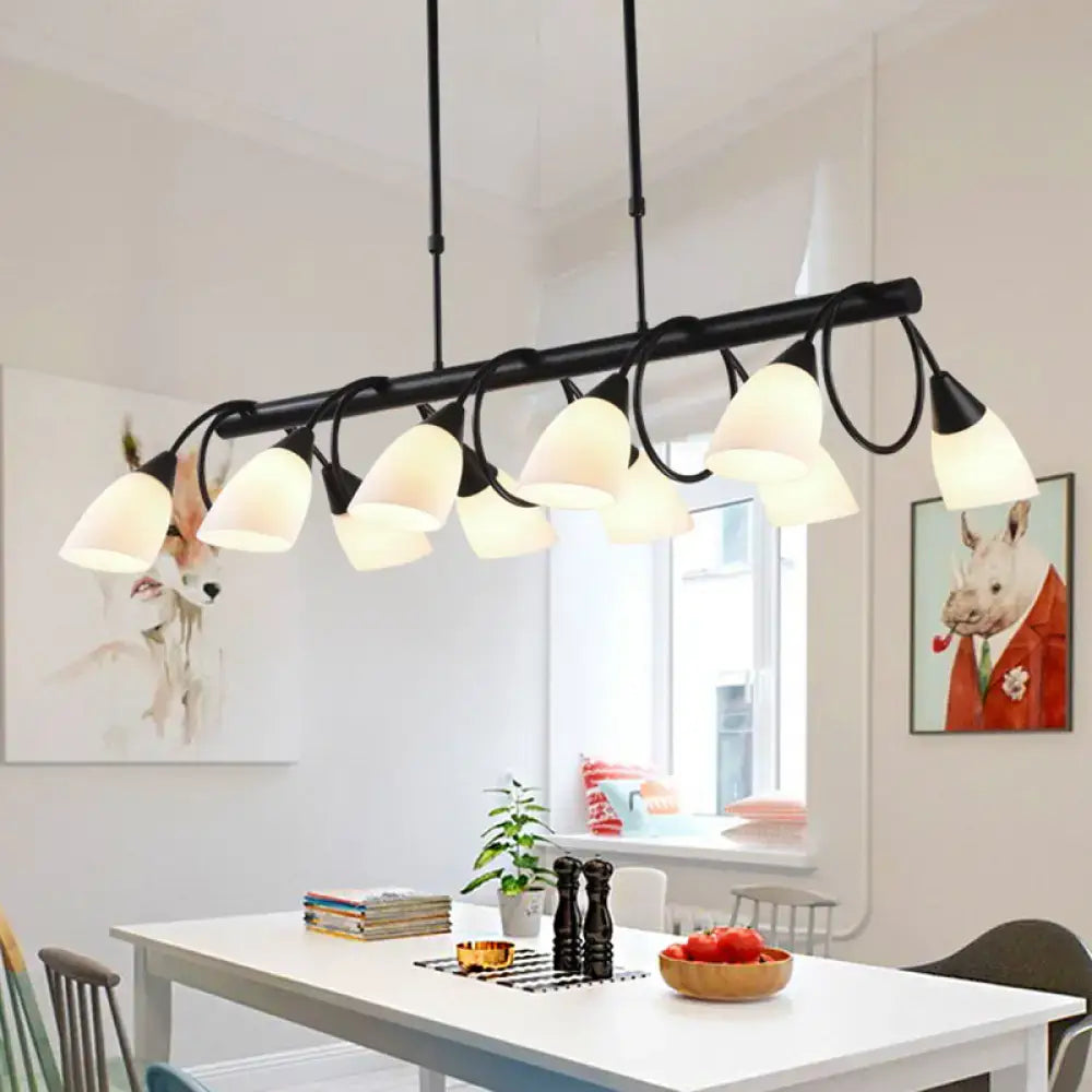 Modern black and white glass light fixture – kitchen pendant light