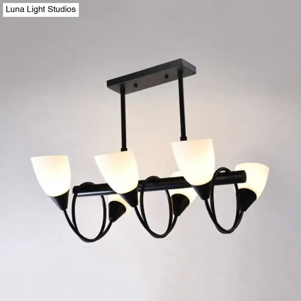 Modern black and white glass light fixture – kitchen pendant light