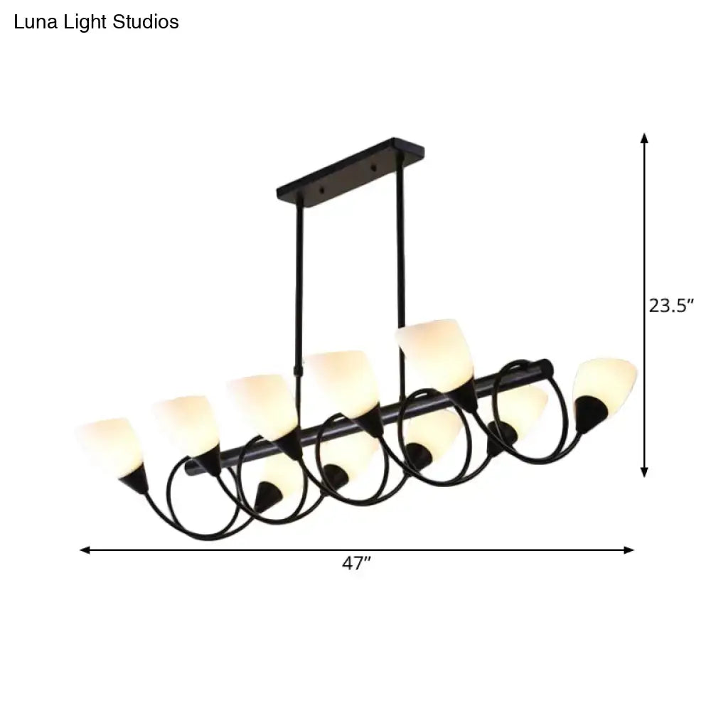 Modern black and white glass light fixture – kitchen pendant light