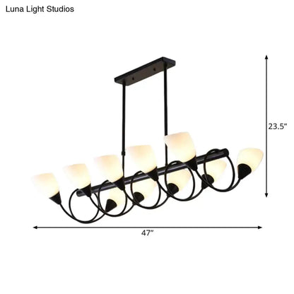 Modern black and white glass light fixture – kitchen pendant light