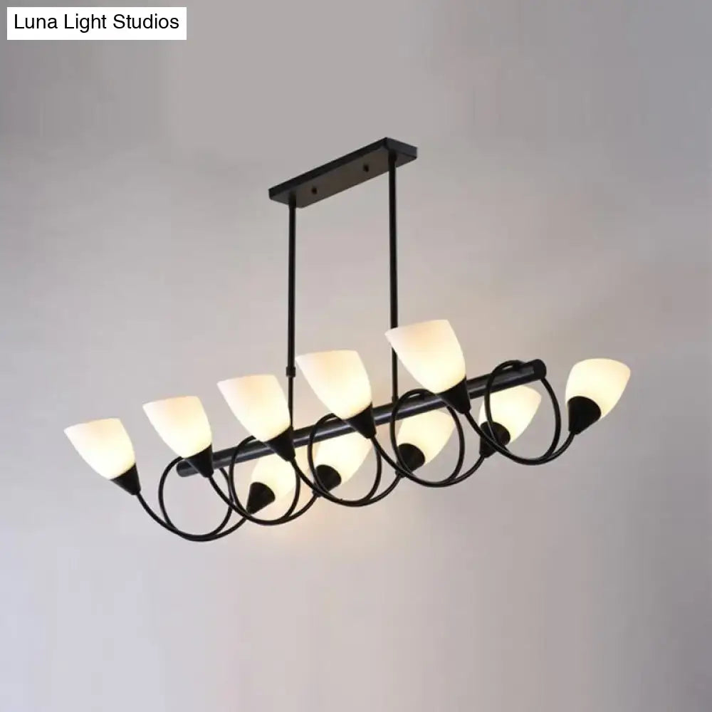 Modern black and white glass light fixture – kitchen pendant light
