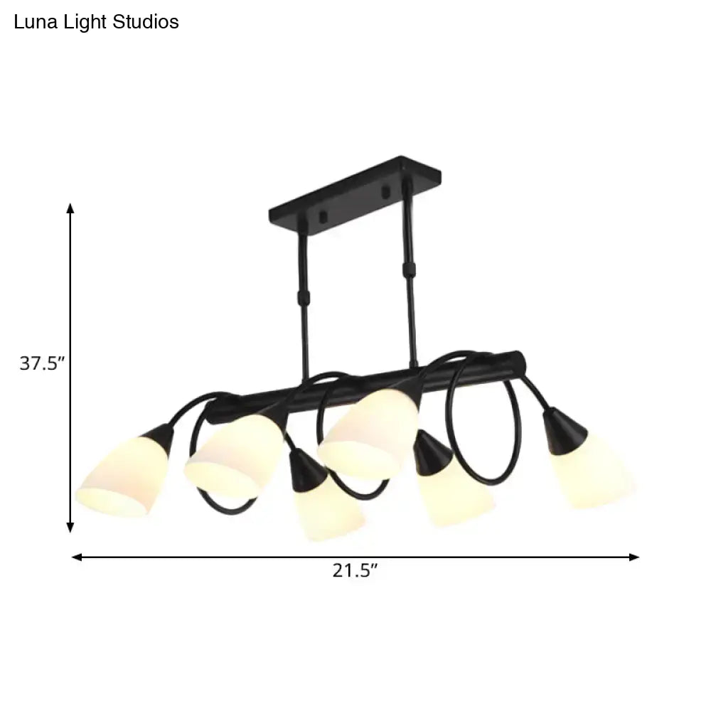 Modern black and white glass light fixture – kitchen pendant light