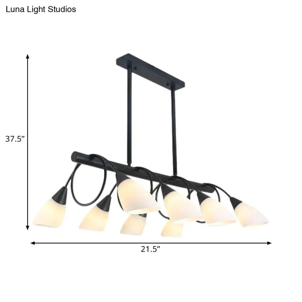 Modern black and white glass light fixture – kitchen pendant light