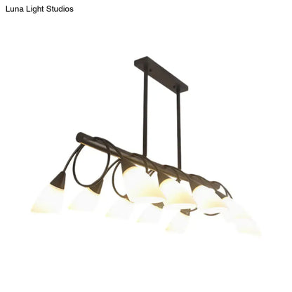 Modern black and white glass light fixture – kitchen pendant light
