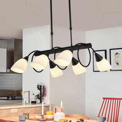 Modern black and white glass light fixture – kitchen pendant light