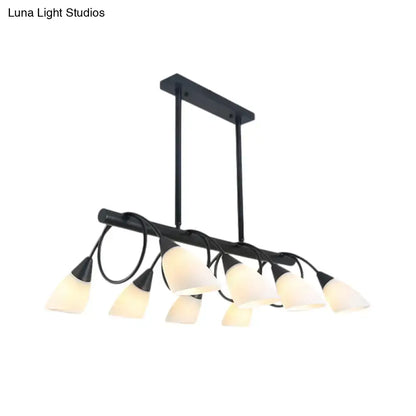 Modern black and white glass light fixture – kitchen pendant light