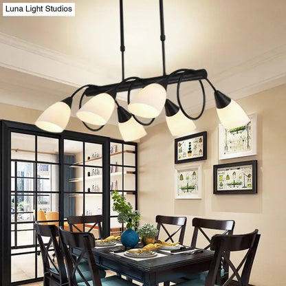 Modern black and white glass light fixture – kitchen pendant light