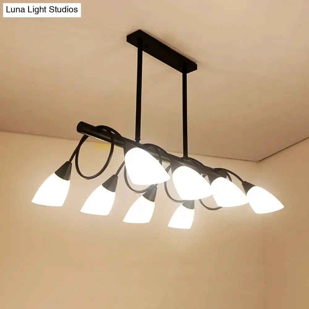 Modern black and white glass light fixture – kitchen pendant light