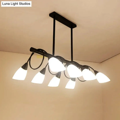 Modern black and white glass light fixture – kitchen pendant light