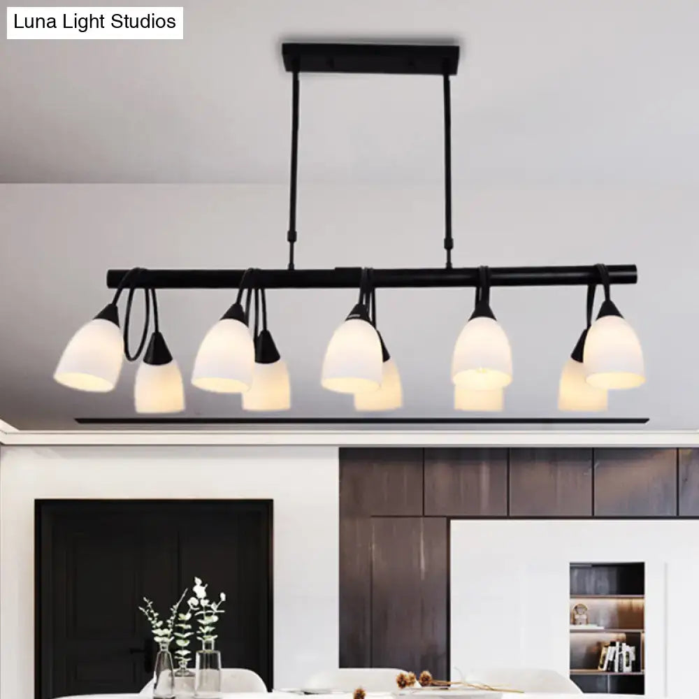 Modern black and white glass light fixture – kitchen pendant light