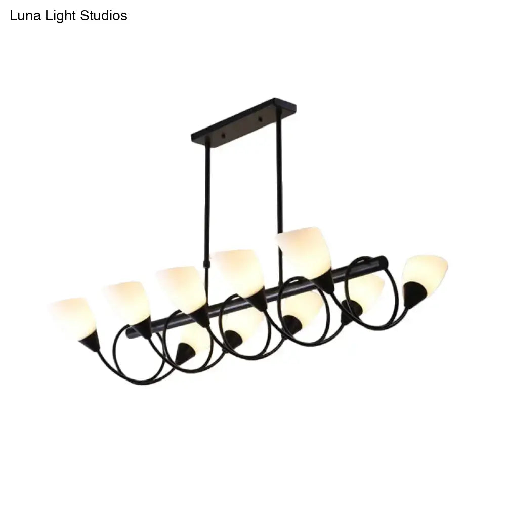 Modern black and white glass light fixture – kitchen pendant light